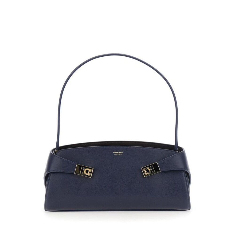 Ferragamo Women Shoulder Bag 'Hug' With Blue Leather Details For Women
